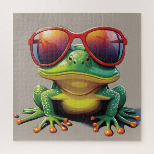 Funny frog with sunglasses jigsaw puzzle