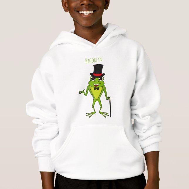 Funny frog with top hat cartoon (Front)