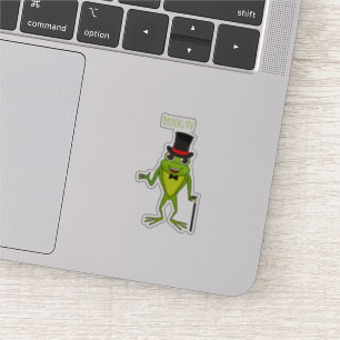 Funny frog with top hat cartoon