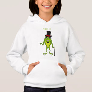 Funny frog with top hat cartoon