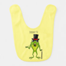 Funny frog with top hat cartoon