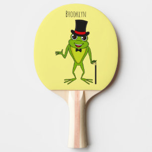Funny frog with top hat cartoon ping pong paddle