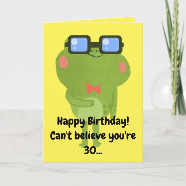 Funny Frog Yellow Son 30th Birthday Card (Front)