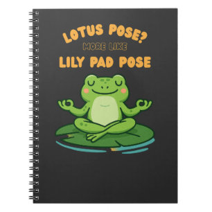 Funny Frog Yoga Cartoon Lotus Lily Pad Pose Design Notebook