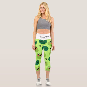 Funny frogs capri leggings
