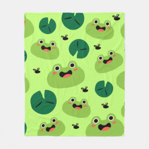 Funny frogs fleece blanket