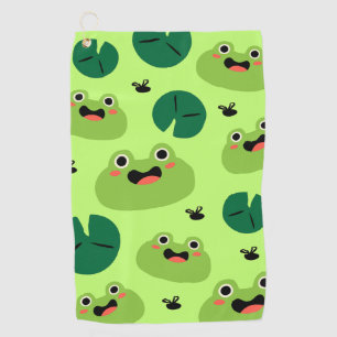 Funny frogs golf towel