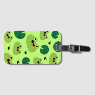 Funny frogs luggage tag