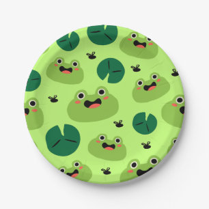 Funny frogs paper plate