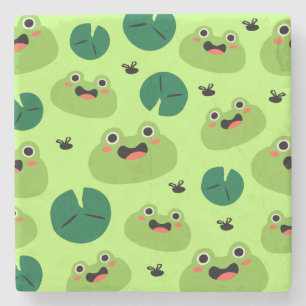Funny frogs stone coaster