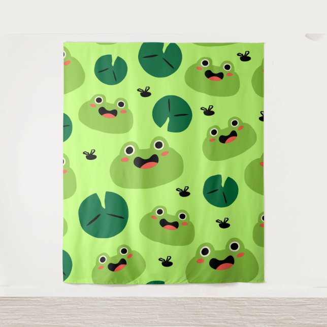 Funny frogs tapestry (Front)