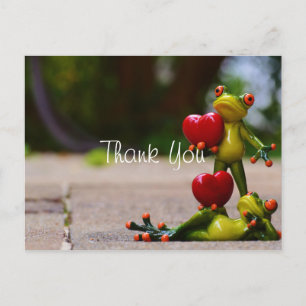 Funny Frogs Wedding Thank You Postcard