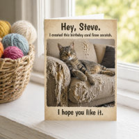 Funny From Scratch Tabby Cat Shreds Couch Birthday
