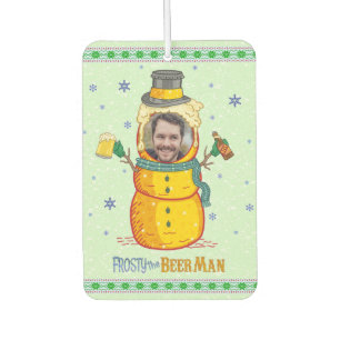 Funny Frosty Beer Man Humour Custom Photo Christma Car Air Freshener