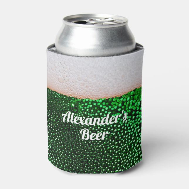 Funny Frothy Beer Personalised Can Cooler (Can Front)