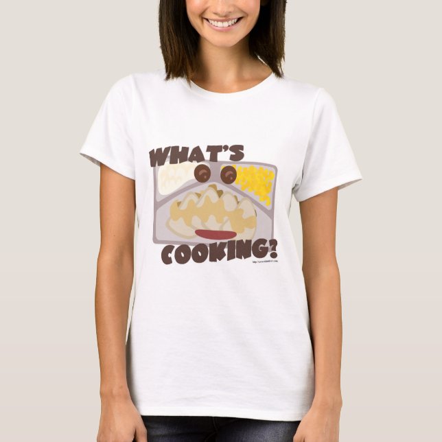 Funny Frozen Food Dinner Cooking Cartoon Slogan T-Shirt (Front)