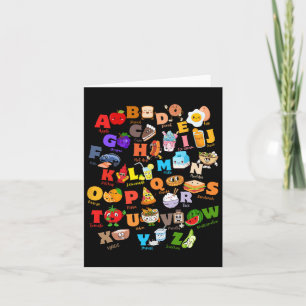 Funny Fruit And Foodie Alphabet Abcs Kindergarten Card