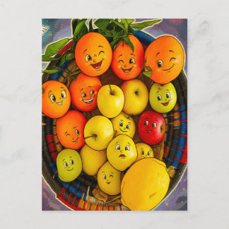 FUNNY FRUIT DESIGN POSTCARD