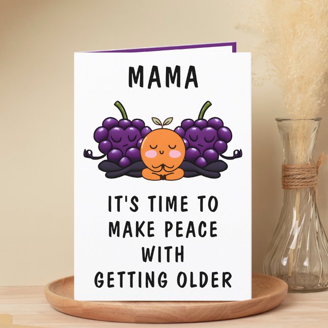 Funny Fruit Getting Old Mother Happy Birthday Thank You Card (Funny Fruit Getting Old Mother Happy Birthday Thank You Card)