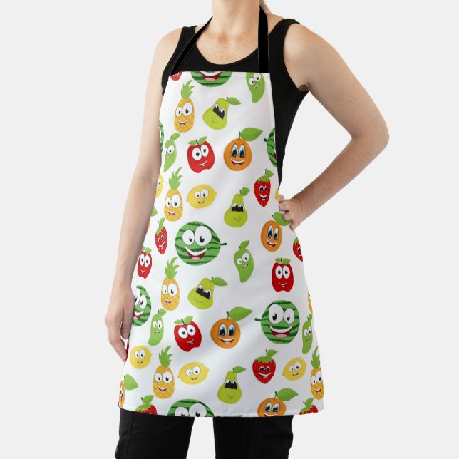 Funny Fruit Gums With Faces Pattern Apron (Insitu)