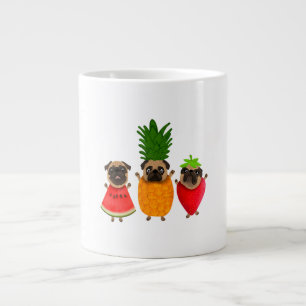 Funny Fruit Pug Cute Dog Gift   Pet Lover  Large Coffee Mug