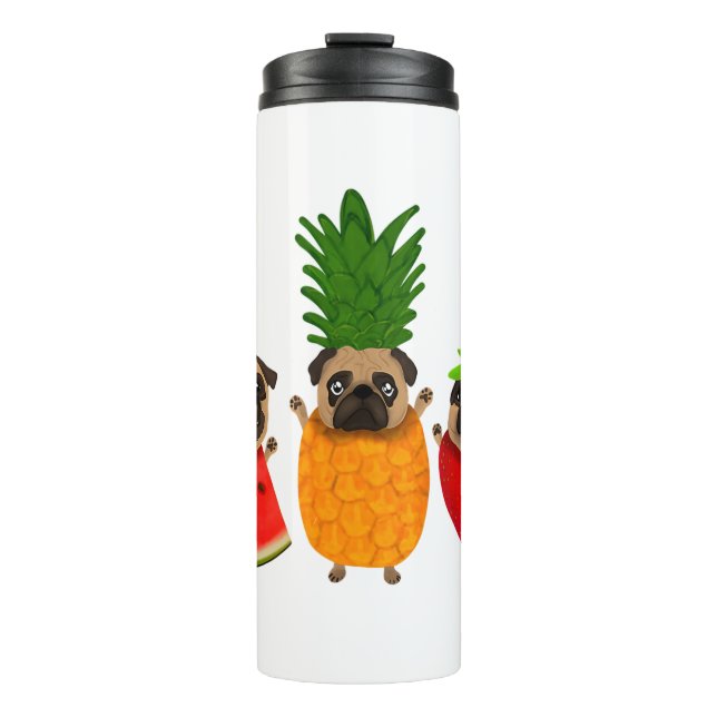Funny Fruit Pug Cute Dog Gift | Pet Lover  Thermal Tumbler (Front)
