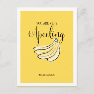 Funny Fruit Pun Apeeling Banana Valentine Postcard