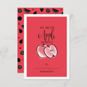 Funny Fruit Pun Apple Classroom Valentine Card