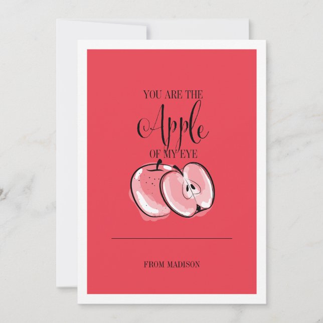 Funny Fruit Pun Apple Valentine Card (Front)
