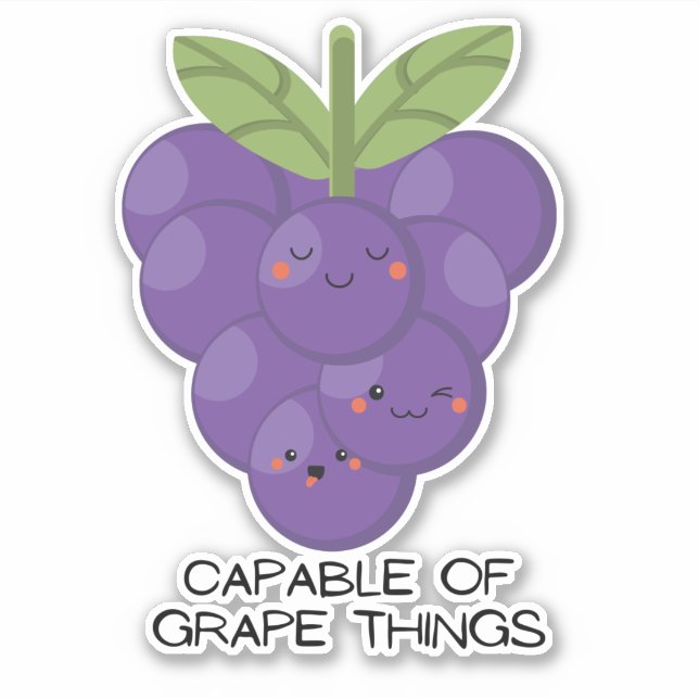 Funny fruit pun grapes kawaii for laptop (Front)