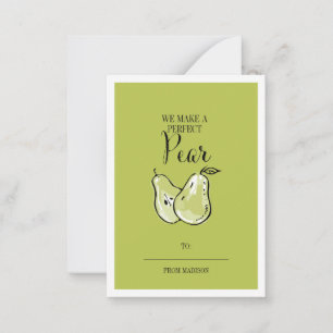 Funny Fruit Pun Pear Classroom Valentine Card