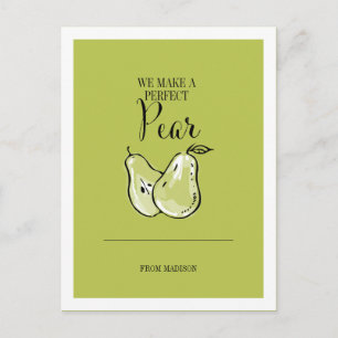Funny Fruit Pun Perfect Pear Valentine Postcard
