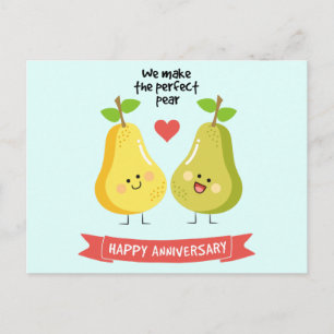 Funny fruit pun we make the perfect pear postcard