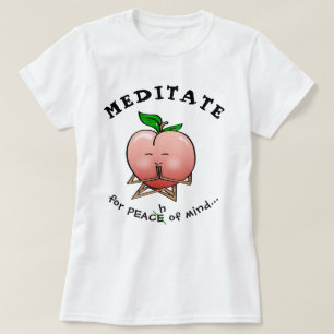 Funny Fruit T Shirts   Meditation Peach