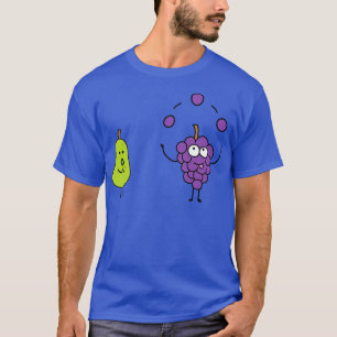 Funny Fruits Grapes Juggling With Pear Watching It T-Shirt