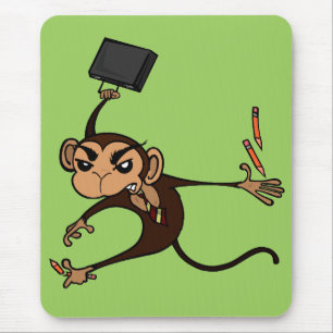 FUNNY FRUSTRATED MONKEY VERTICAL MOUSE PAD