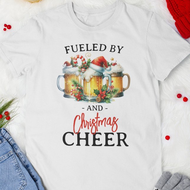 Funny Fuelled By Beer Christmas Holiday T-Shirt (Creator Uploaded)