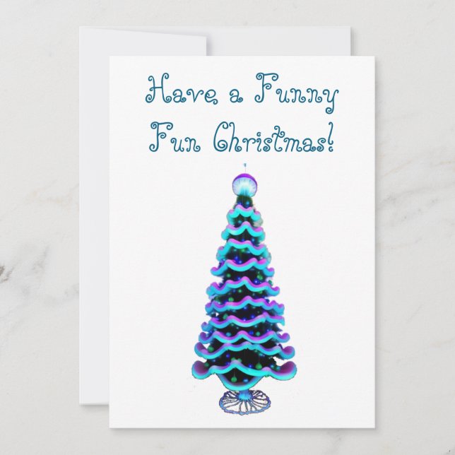 Funny Fun Christmas Card with Jellyfish Tree (Front)
