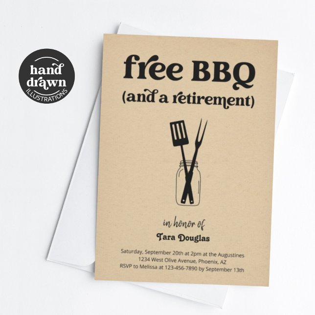 Funny Fun Free BBQ & a Retirement Party Invitation (Creator Uploaded)