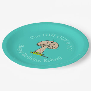Funny Fun Guy Personalised Mans Birthday Party Paper Plate