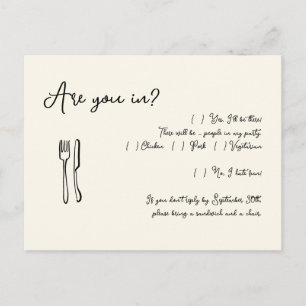 Funny & Fun Script Wedding RSVP Postcard