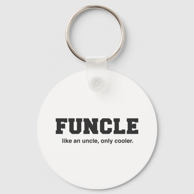 Funny Funcle College Print Key Ring (Front)