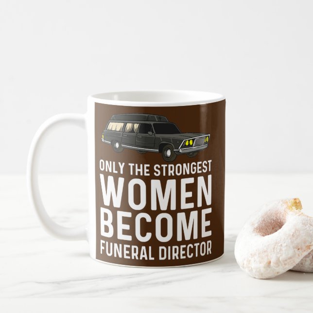 Funny Funeral Director Gift Women Mum Mortician Coffee Mug (With Donut)