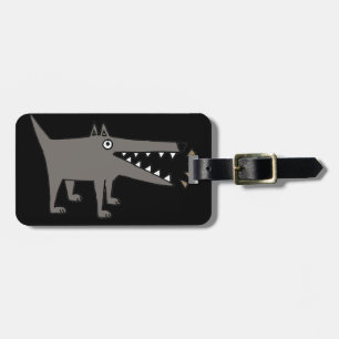 Funny Funky Barking Grey Watchdog Luggage Tag