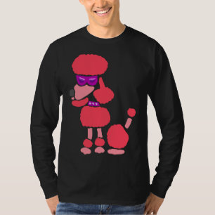 Funny Funky Cool Pink Poodle Dog Art T-Shirt
