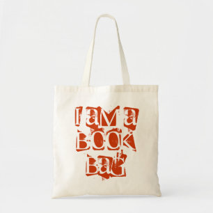 funny funky 'i am a book bag' library school bag