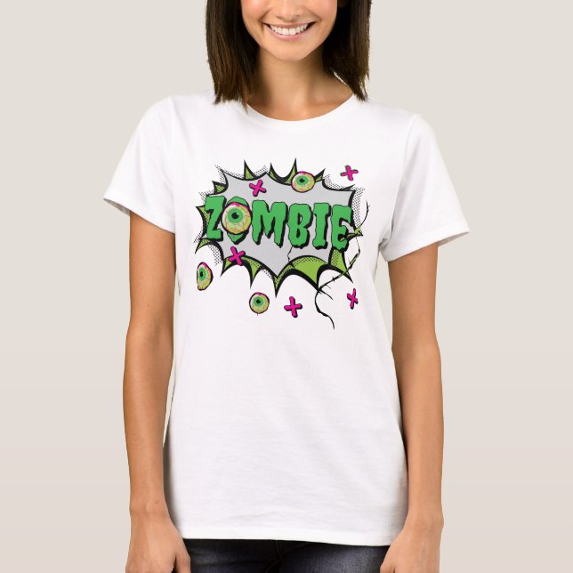 Funny Funky Zombie Halloween T-Shirt (Front)