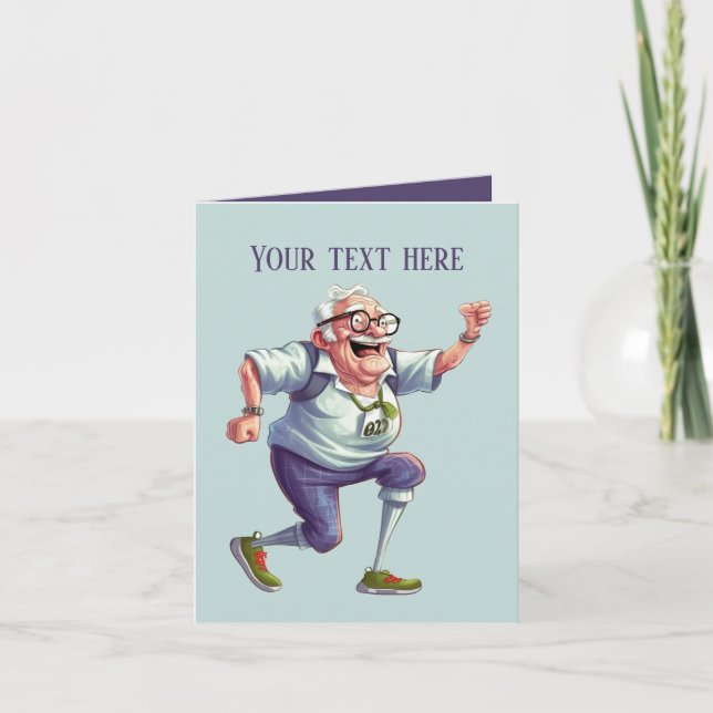 funny funny old man add message Card (Front)