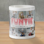 Funny Funtie Auntie Photo Collage Coffee Mug<br><div class="desc">Funny aunt coffee mug featuring 8 family pictures for you to replace with your own,  the saying "funtie,  like a normal auntie,  only way cooler",  and the kids names.</div>