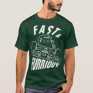 Funny FURRurious driving Black Cat T-Shirt